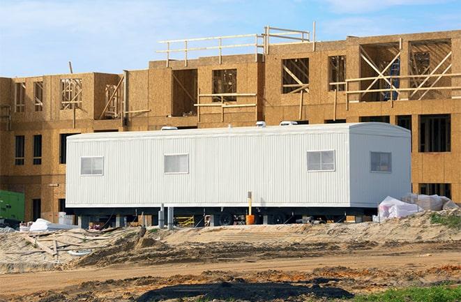 rental office trailers at a construction site in Bell Gardens CA